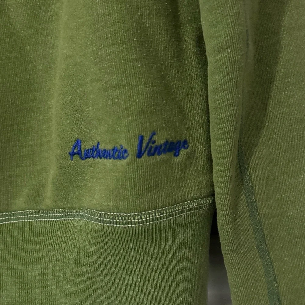 Abercrombie & Fitch Hoodie Spell Out Moose Pullover Hoodie Y2K Green Women Large - Picture 5 of 8